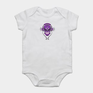 Purple DJ Sugar Skull Baby Bodysuit